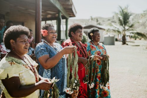 Sunday church Fiji island resort